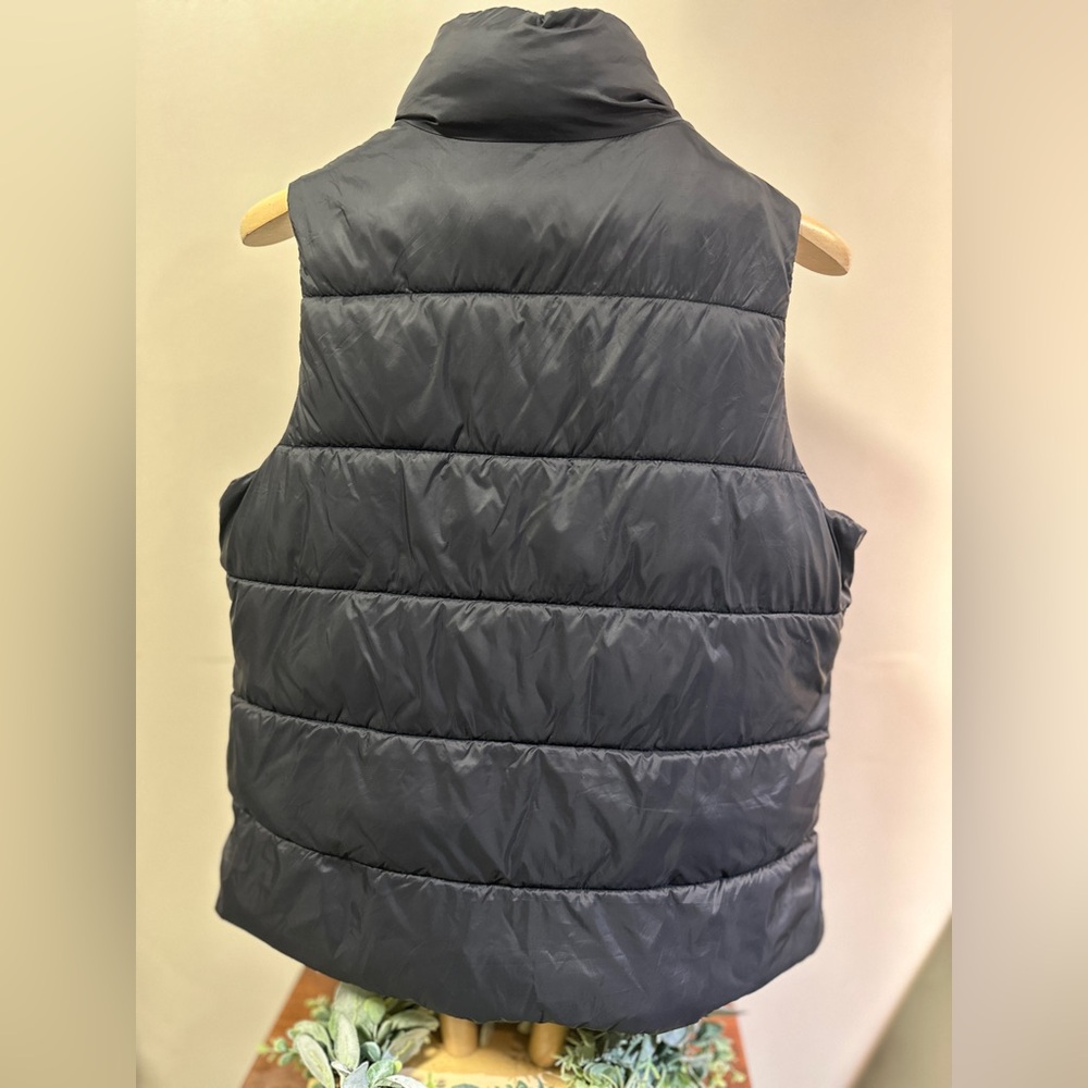 Old‎ Navy Black Quilted Puffer Vest Full Zip Women’s Size Large L - Picture 3 of 6